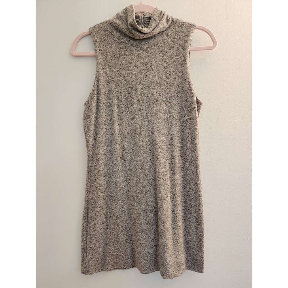 White House Black Market Sleeveless Turtleneck Tunic Dress Gray S
